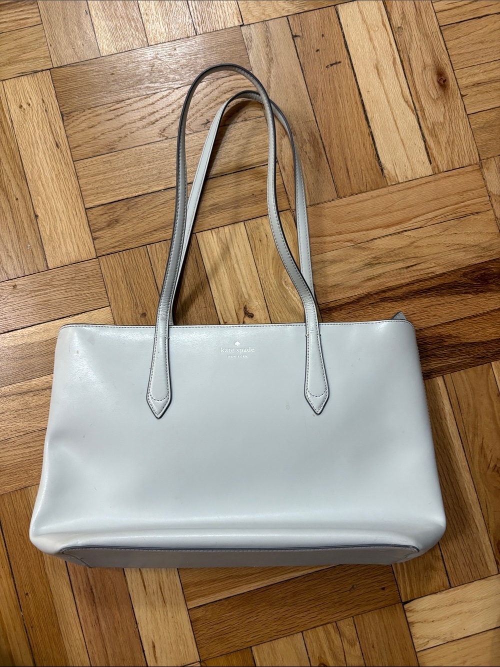 Kate Spade All Day Large Zip Top Tote Off White/ Grey